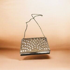 Charming Charlie Gold and Black Clutch